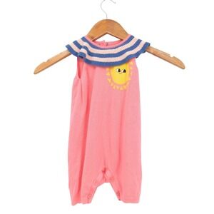 The Bonnie Mob Pink Ruffle Collar Knit Sun Romper Baby Girls 6-12 Months